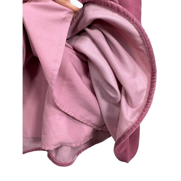 J.Crew Velvet Tulip-Hem Dress Long Sleeve Scoop Neck Guava Berry Pink Size 22 - Picture 9 of 12